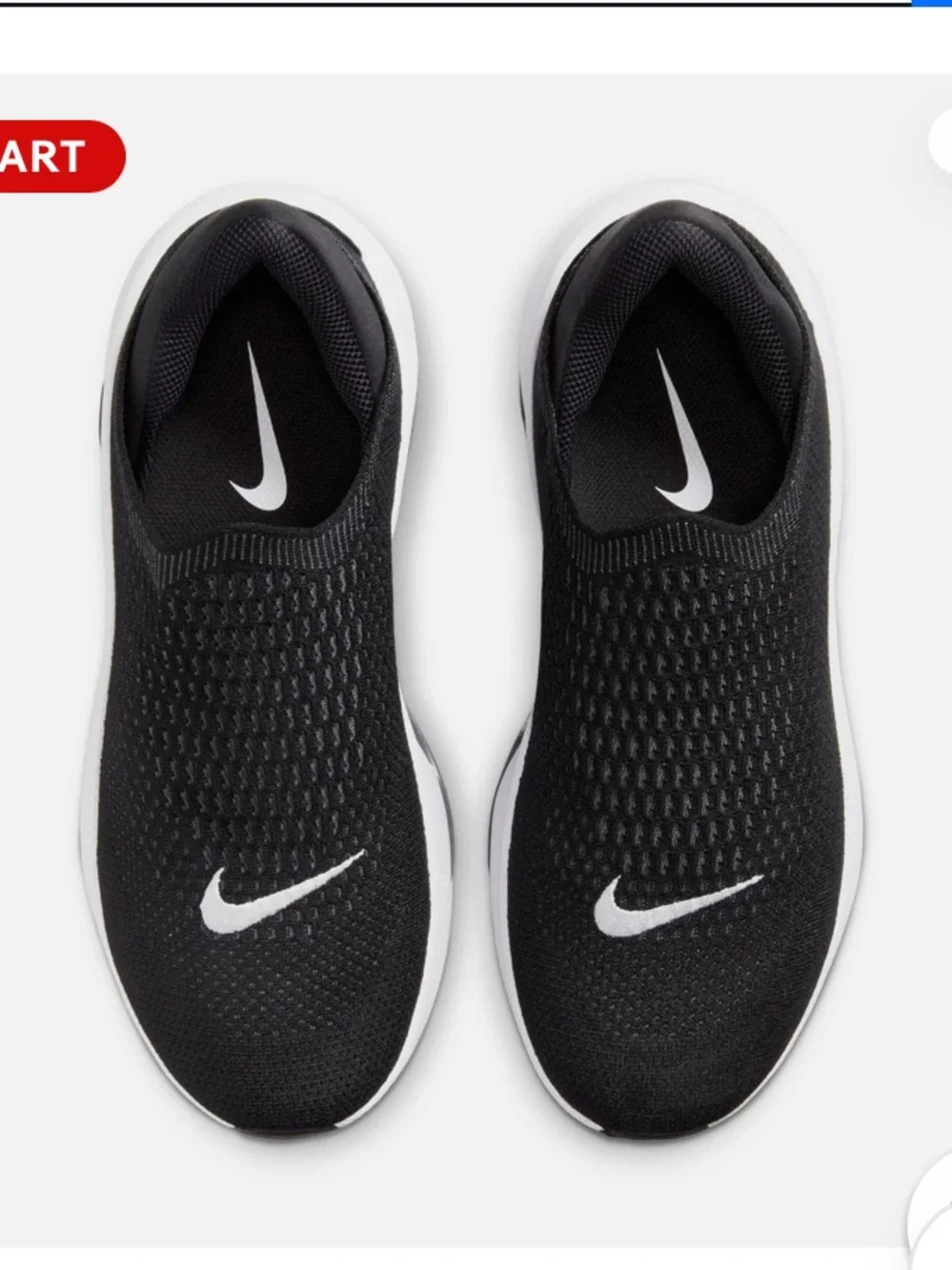 Nike Reyna EasyOn Slip On Trainers Black White Women